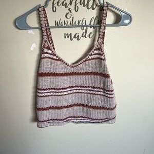American Eagle Crochet Stripped Tank